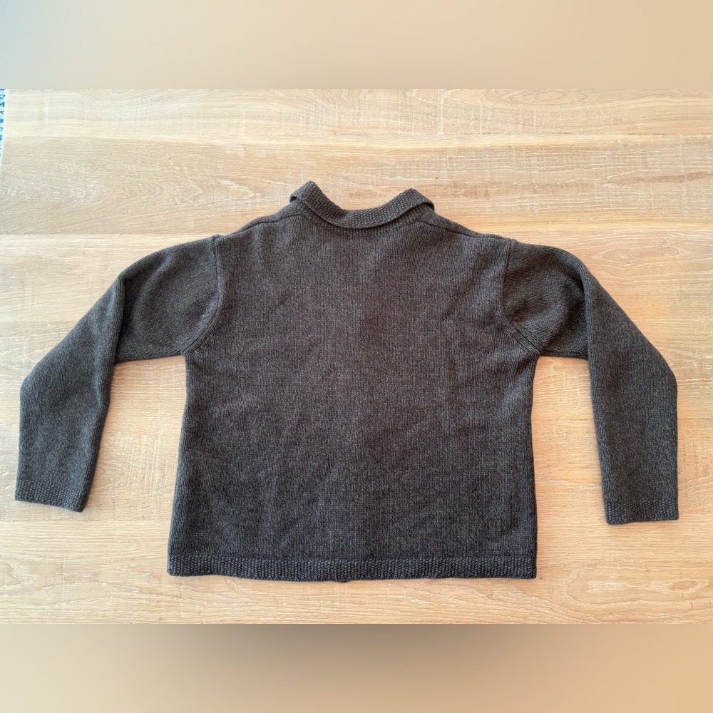 L.L. Bean Women's Dark Charcoal Button-Up Collar Cardigan - Picture 6 of 12